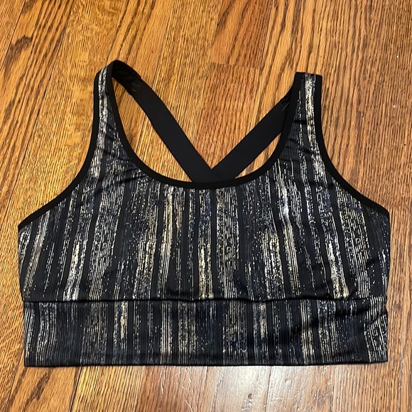*EUC* Victoria's Secret Black and Gold Sports Bra - Picture 1 of 4